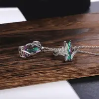 Набір біжутерії жіночий ланцюжок з кулоном і кільце код 2190