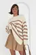 Кофта женская oversize в полоску - коричневый цвет, S