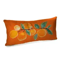 Подушка для дивана бархатная Гілка апельсинів 50x24 см (52BP_23NG012)