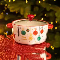 Супница фарфоровая Merry Christmas новогодняя  800 (мл) с крышкой Yiwu FM-CS-9B