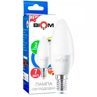 Светодиодная лампа BIOM BT-569 C37 7W E14 3000K (Свеча)