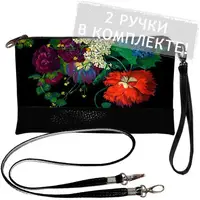 Клатч через плечо Цветы 25x15 см (KL_GL_ILI011_BL)