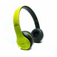 Беспроводные Наушники P-47 Bluetooth + MicroSD + FM Радио чёрные с салатовым