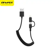 Кабель AWEI Cmbo Lightning+Micro USB Spring CL-53 | 1m, 2.4A |