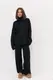 Теплий жіночий в'язаний костюм oversize - чорний цвет, ONE SIZE