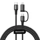 Кабель Baseus Twins 2 in 1 Type-C to Type-C 60W+iP 1m, Black (CATLYW-01)