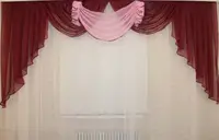 Ламбрекен №11 на карниз 3 метра Цвет бордовый