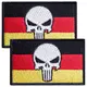 Набор шевронов 2 шт с липучкой Флаг Германии и Череп Карателя Punisher 5х8 см вышитый патч нашивка Германия