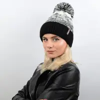 Шапка Keri 17008 черный-молоко