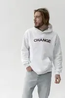 Худі чоловіче oversized GBI CHANGE Білий розмір L/XL (13418-м)