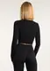 Кроп-топ лонгслив в рубчик CROP TOP RIB one size 18861 черный
