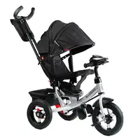 Велосипед 3-х колесный детский "Best Trike" надувные колеса, фара, с USB, пульт. Black (125068)
