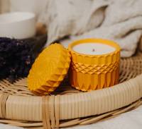 Аромасвічка ROMANTIC TEA SPA YELLOW 100% WOOD WAX 200g 42h Гранд Презент NAC 1081