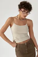 Однотонна майка на тонких бретелях - бежевий цвет, ONE SIZE