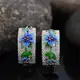 Серьги женские серебристые с цветами код 1910