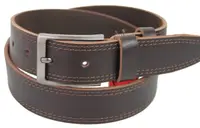 Чоловічий шкіряний ремінь під джинси Skipper 1114-38-2 коричневий 3,8 см