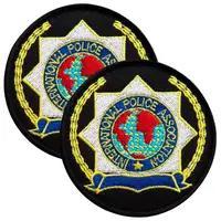Набор шевронов 2 шт с липучкой кокарда Police Association на черном 7 см, Полиция, вышитый патч нашивка