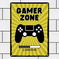 Табличка металлическая Gamer zone 26х18,5 см (MET_20J017_WH)