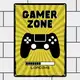 Табличка металлическая Gamer zone 26х18,5 см (MET_20J017_WH)