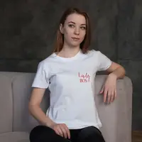 Футболка "Lady Bos" жіноча, Білий, S, англійська