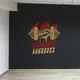 Трафарет для покраски Рука с гантелею "Train Hard", одноразовый из самоклеящейся пленки 182 х 164 см