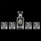 Сет для виски Boss Crystal «Казак» графин с казаком, 4 стакана с платиной, накладки серебро и золото
