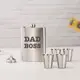 Набор фляга с рюмками "Dad boss", английский, Деревянная подарочная коробка с гравировкой