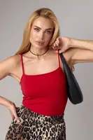 Женская базовая майка на бретелях - красный цвет, L