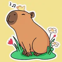 Картина по номерам "Капибара слушает пение птиц" 30х30 см