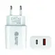Зарядний пристрій ExtraDigital USB 3.0 + Type-C 220V, 20W, QC3.0+PD