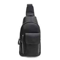 Мужской кожаный рюкзак через плечо Keizer K1219bl-black