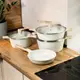 Набор кастрюль с крышками и сковорода с антипригарным покрытием белый