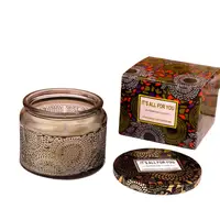 Свічка ароматична натуральна "Sandal wood rose" із соєвого воску без барвників у скляній чаші з кришкою