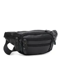 Мужская кожаная сумка на пояс Keizer k10045bl-black