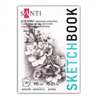 Скетчбук для рисования Santi Flowers 743196 15х21 см 30 листов