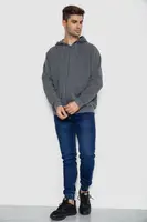 Кофта мужская на флисе с капюшоном, цвет серый, 244R2493