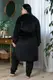 Комплект пижама велюровая с халатом Кч1580 Черный