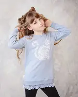 Туника детская для девочки GABBI PL-19-40 Кружева Серый на рост 128 (11868)
