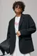 Прямой классический жакет с полосатой подкладкой – черный цвет, L (есть размеры)