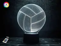 3D нічник "Волейбольний м'яч" (ВОЛІЧНЕ ЗОБРАЖЕННЯ) + пульт ДК + мережевий адаптер +батарейки (3ААА)  3DTOYSLAMP