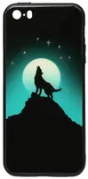 Чехол-накладка TOTO Night Light Print Glass Case Apple iPhone SE/5s/5 Howling Wolf