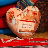 Подушка сердце 3D Home is where I`m with you 40х40х7,5 см 3DPS_15L107