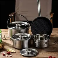 Набір посуду для кемпінгу Starcamp Cookware set 3-4 HX-SK09A steel