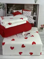 Heart фланелевая постель. Семейный размер. Belizza Турция.