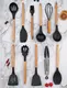 Силиконовый кухонный набор принадлежностей с подставкой Kitchen Set 12 предметов Black