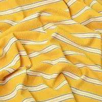 Тканина трикотаж Stripe Spring банан/сірий