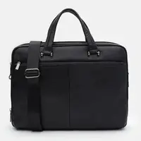 Чоловічий шкіряний портфель Borsa Leather K166442bl-black