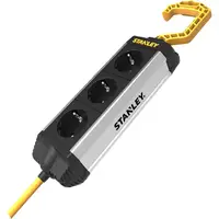 Мережевий фільтр Stanley 5 м, 3x1.5мм2, IP20, 3 розетки, алюміній