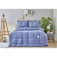 Набор постельное белье с одеялом Karaca Home - Toffee indigo индиго полуторный