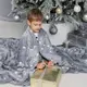 Светящийся в темноте плед плюшевое покрывало Blanket kids Magic Star 150х100 см флисовое одеяло. Цвет: серый